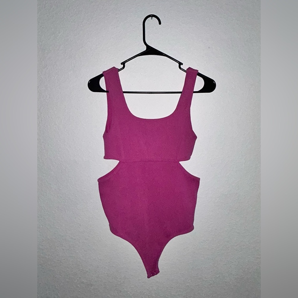 Sage + Stone Ribbed Cutout Bodysuit Size L/XL NWOT